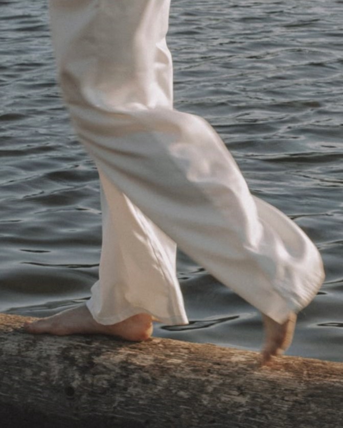 Pantalon blanco en exteriores